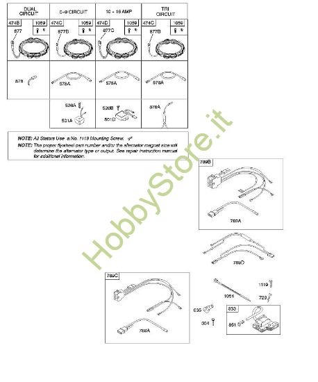 B - Alternatore, alimentazione carburante, accensione B&S - 44 €¦ 441677-0141-B1 brand Stihl